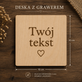 Drewniana Deska z Grawerem 10x10 cm | Personalizowany Napis | Handmade | Prezent na Każdą Okazję