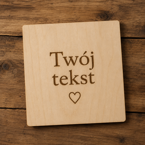 Drewniana Deska z Grawerem 10x10 cm | Personalizowany Napis | Handmade | Prezent na Każdą Okazję